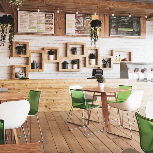 3D Rendering Concept Design for Healthy Restaurant Design by Artifictial