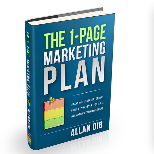 Create a captivating business book cover for "The 1-Page Marketing Plan" Design by Virdamjan