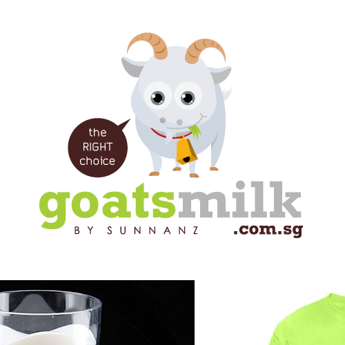 Goat milk logo with the title 'Cute yet serious business logo needed for our store selling UHT goats milk'