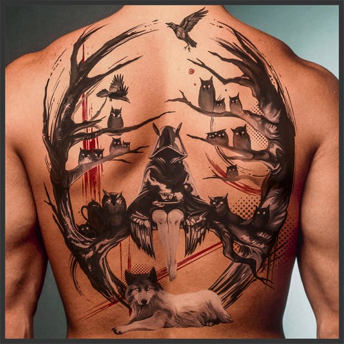 背中一面に入れるタトゥーをデザインしてください Tattoo Contest 99designs