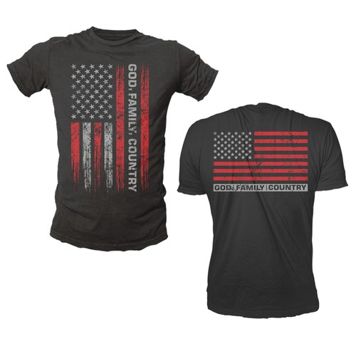 Develop a patriotic shirt that represents: The individual patriot, God, Family, Country Design by -Diamond Head-