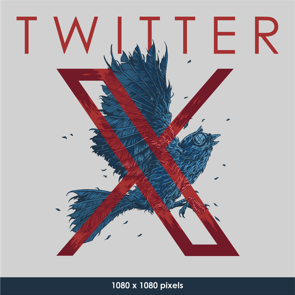 Diseño de EN_Art91 titulado "TWITTER ( X )"