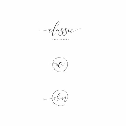 Upscale hair salon simple classic glamour logo Design by mikellyle