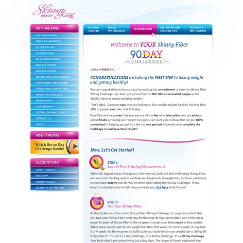 Create the next website design for Skinny Fiber 90 Day Weight Loss Challenge Design por grafixd