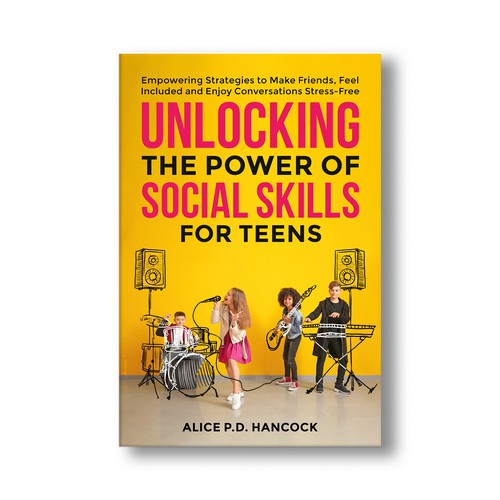 Minimalist Book cover for Teens ages 13-18 suffering from social anxiety and need to learn social skills Design by KMS Arafat