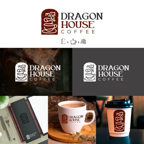 Design a Mediaeval Dragon Logo for a Coffee Company Design by Luis Delgado