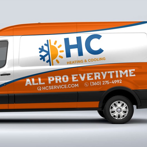 Design a Heating and Cooling Co Wrap in Orange Design by AdrianC_Designer✅