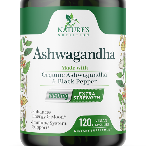 Natural Ashwagandha Capsules Design Needed for Nature's Nutrition Design by Encephalon™