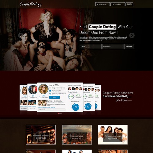 Camping Swingers - Landing page for swinger community | Web page design contest | 99designs