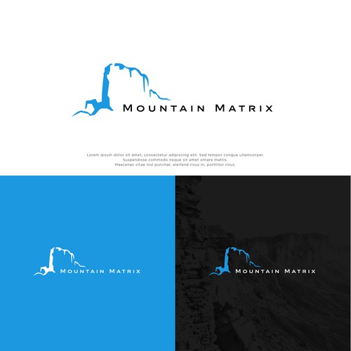 Mountain Matrix Logo Design by Jack in Black