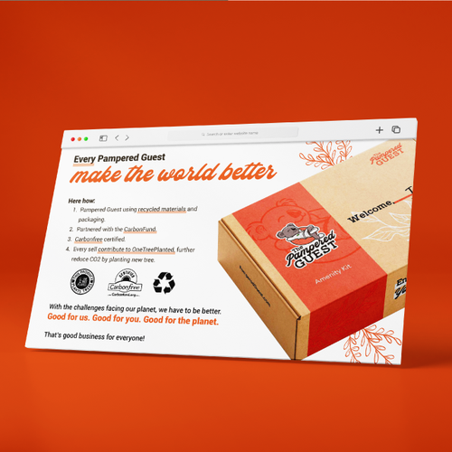 Sustainability section illustration of subscription box brand in hospitality Design by Muin Malik