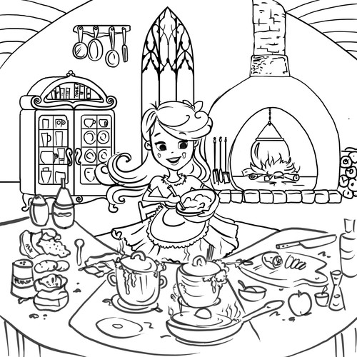 "Princess Soup" children's book cover design Design por Dinnah