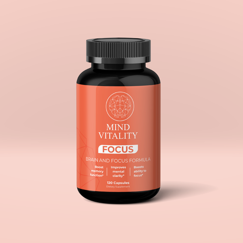 Bottle label design for Nootropics product-ontwerp door atensebling