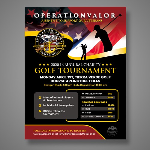 FLYER - Veteran's Charity Golf Tournament Design by Dzhafir