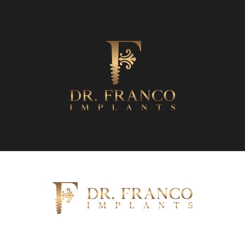 Luxury Dental Implant Logo Brand for World-Class Implant Surgeon appeal Patients and Other Doctors Design by yourbay