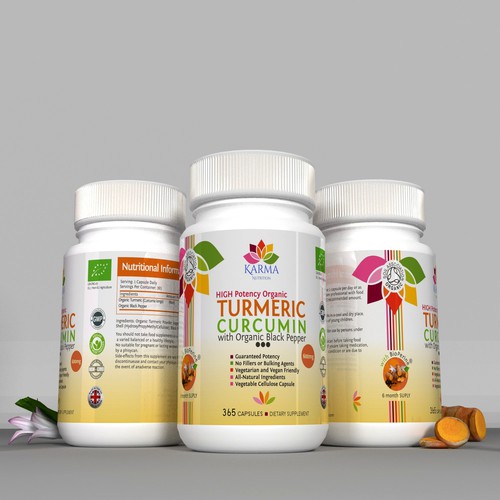 Design a product label for Organic Turmeric Supplement Design by Dimadesign