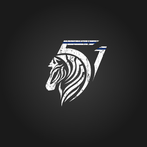 Edgy, Tough, Rugged, clothing Logo cleverly combining "Zebra" and "51" in a unique way. Design by adrian perdana