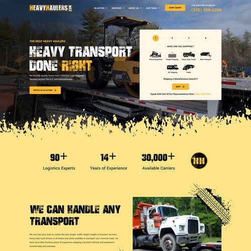 Strong Homepage Design Needed For Tough Heavy Haul Website Design by creatsoul