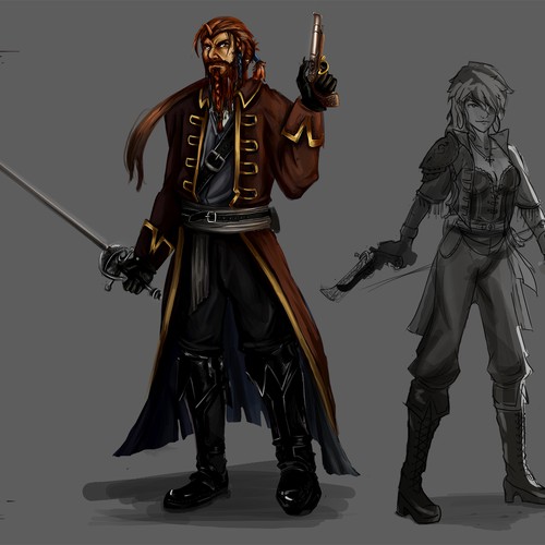Design two concept art characters for Pirate Assault, a new strategy game for iPad/PC Ontwerp door johnwolf.designs