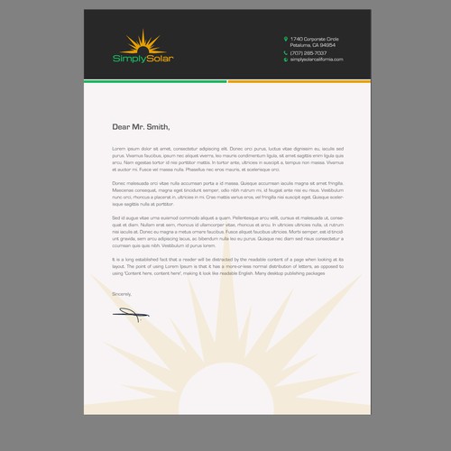 "Renewable Energy Company Letterhead" Design by chandrayaan.creative