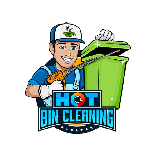 Hot Bins Cleaning - Trash Can Cleaning Design by dannyoval