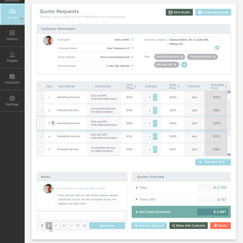 UI/UX Design for a Price Quoting Software Design by teoser