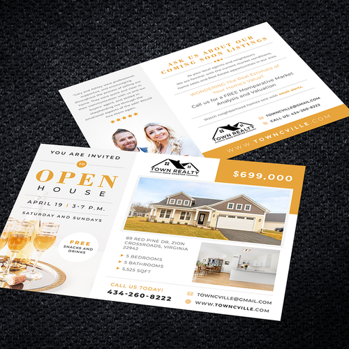 Open House Flyer - Champaign and Snacks! Design by 99B