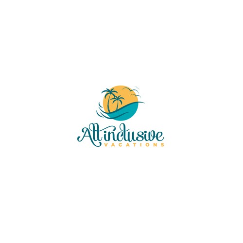 Create an inspiring beachy travel logo for All Inclusive Vacations! Design by La Medici Design™