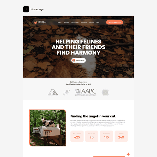 Create a website refresh for a cat behavior consultant! Design by Tri Utomo