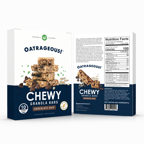 Design di DESIGN EYE-CATCHING PACKAGING FOR CHOCOLATE CHIP CHEWY GRANOLA BARS! di Denian
