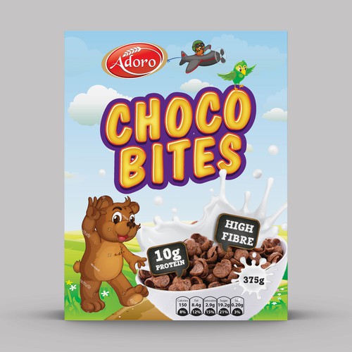 Design a kid friendly packaging (box) for our cereal brand Design by Shark1@