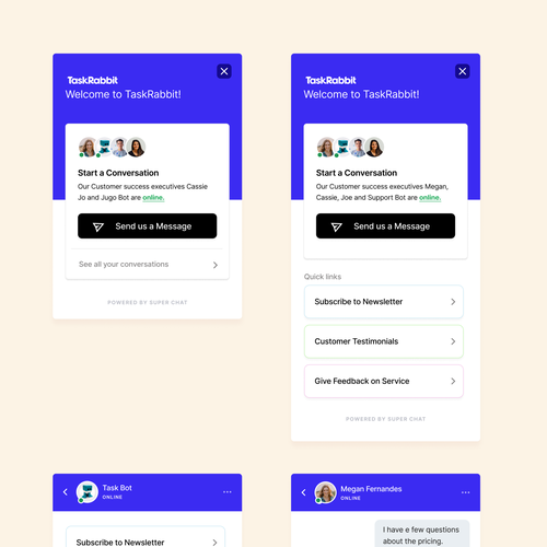 Designs | Support Chat widget design | Other web or app design contest