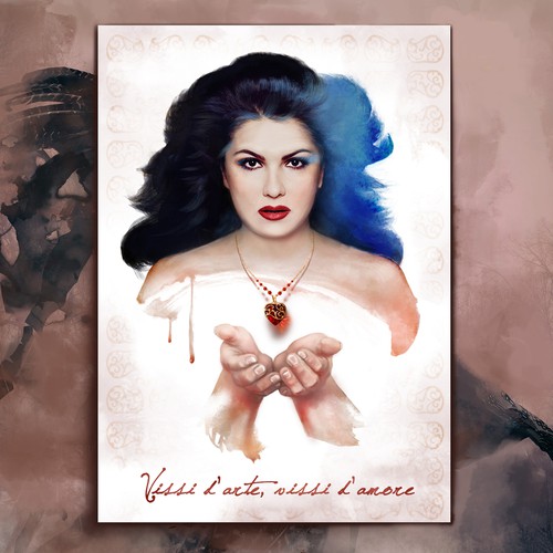 Illustrate a key visual to promote Anna Netrebko’s new album Design von Svar