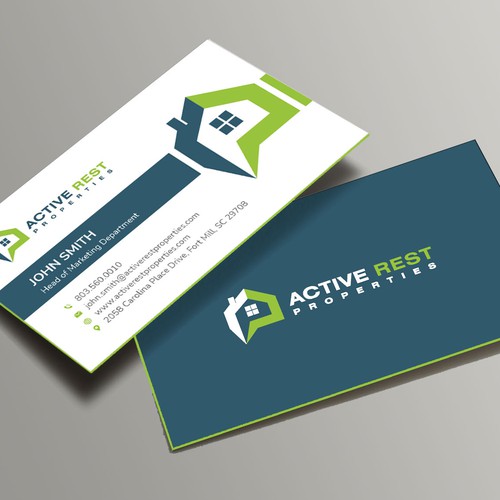 Modern Business Cards for Active Rest Properties Design by Xclusive16