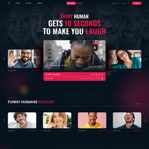 Homepage for website to make you laugh Design by Alex Klochko