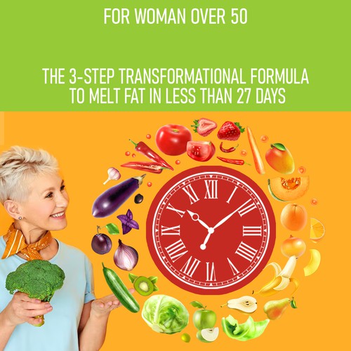 Compelling intermittent fasting book cover design to appeal to women over 50 Design by Gergana ®