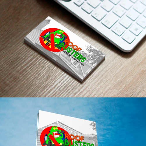 Roof Busters - Roof and Exterior Cleaning logo with a Ghost Busters Theme Design by axelander