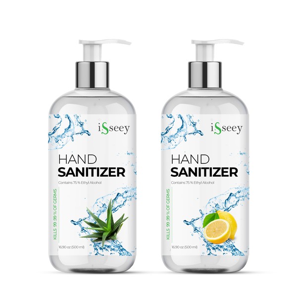 Eye-catching hand sanitizer label.
