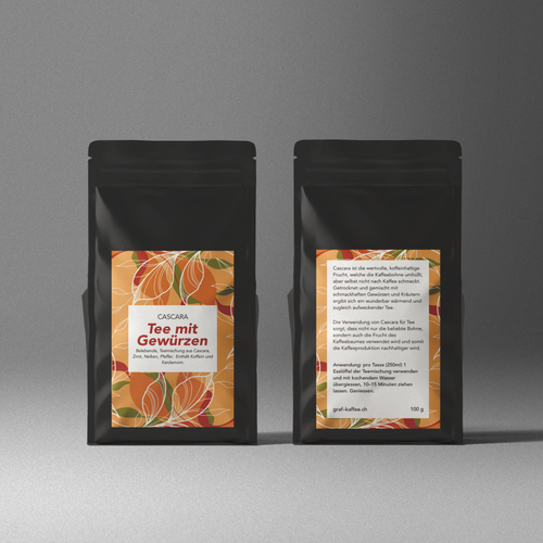 Cascara tea label Design by just.chaosofart