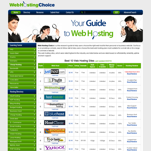 Redesign WebHostingChoice.com Design by natalinna