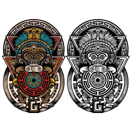 Aztec Speak no Evil Monkey Design por BlacKing