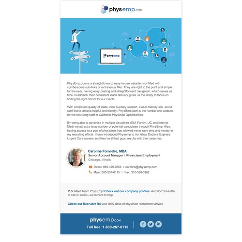 Design a Modern Email Template for PhysEmp - Physician Only Job Board Design von karinalexandra4