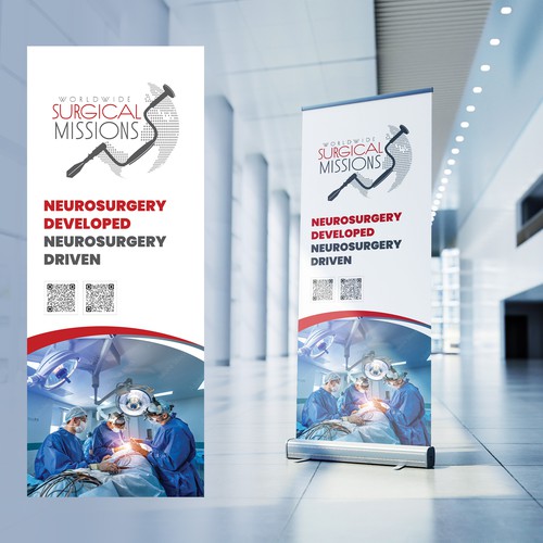 Surgical Non-Profit needs two 33x84in retractable banners for exhibitions Design by LSG Design