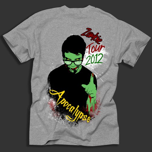 Zombie Apocalypse Tour T-Shirt for The News Junkie  Design by dropsyg