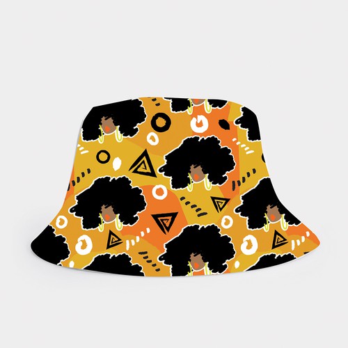 Bucket Hat Designs for Girls (black culture theme) Design by aSveta