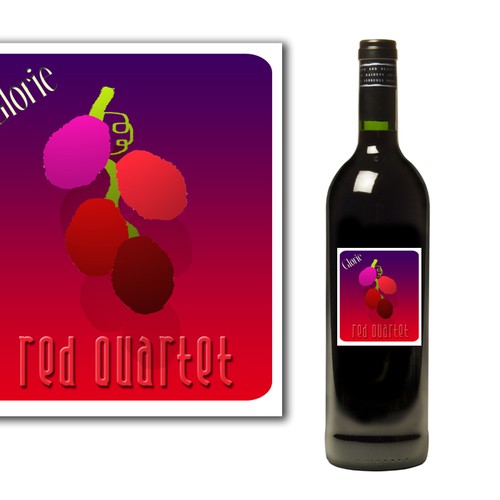 Glorie "Red Quartet" Wine Label Design Diseño de delavie