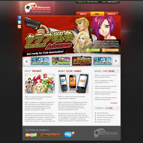 website design for TMGAMER Design by julxz