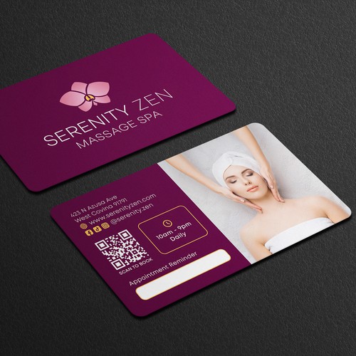 Elevating an Upscale Massage Spa’s Image with a Business Card Design by Galaxiya