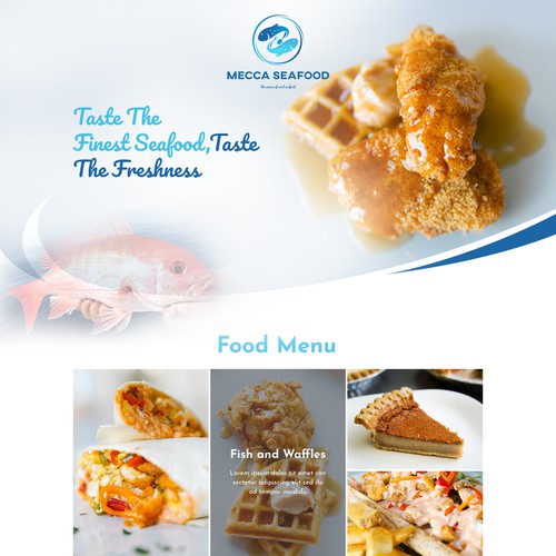 Miami Soul Seafood Restaurant Concept 1 Page Only Design réalisé par creatsoul