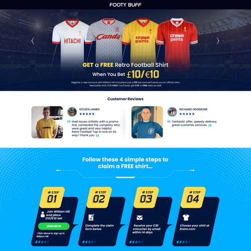 Design a compelling limited time offer landing page for football fans Design by B U B A I